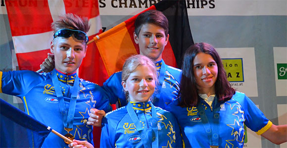 Jugend-Europameister 2013 v.l.: Simon Andreassen, Leonie Daubermann, Lars Jakobs, Martina Berta
