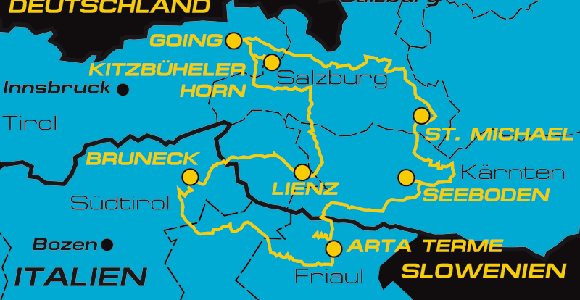7 Etappen, 1.000 Kilometer, 18.000 Höhenmeter (Quelle: www.peakbreak.com)