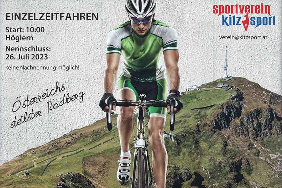 Das Einzelzeitfahren auf Österreichs steilsten Radberg startet am 29.7. um 10.00 Uhr beim Strommasten Höglern (Bilder: SV Kitzsport)