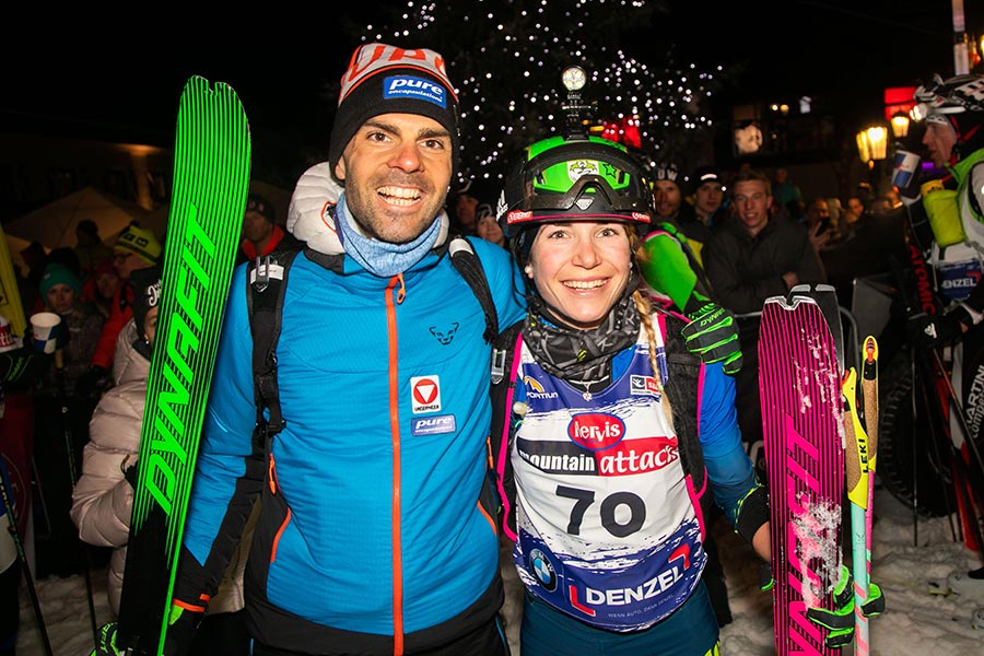 Die beiden Marathon Sieger Jakob Herrmann und Alba De Silvestro (Foto: ©  Mountain Attack/Wildbild)