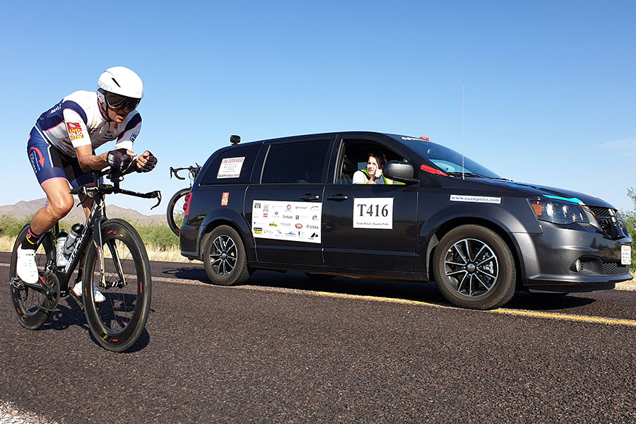 Kurt Matzler beim RAAM 2019 (Bilder: Irene Rohregger)